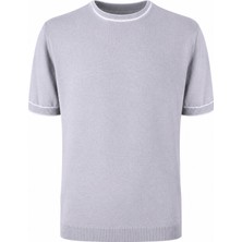 Trender 16024 O Yaka Gri-Beyaz Erkek T-Shirt 26YGT3000010