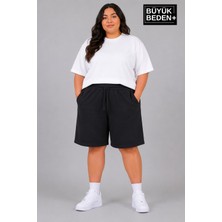 Superlife Süperlife Büyük Beden Kadın Bağcıklı Şort SPR26BSRK592