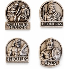 Antioch Art and Design Achilles Hector Leonidas Herkül Ares Dörtlü Yunan Mitolojisi Magnet Seti Dekoratif Magnet Hediyelik