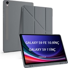 UnDePlus S10 Lite FE/S10/S9 Fe/s9 ile Uyumlu Kılıf Kalem Bölmeli Trifolding (12.4inç Değildir) Koyu Gri