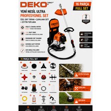 Deko Turkey Zeytin Toplama Makinesi 63CC Profesyonel Sırt Tipi Meyve Hasat Makinesi 16 Parça Full Set Çapa Seti