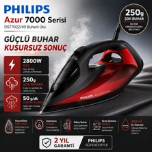 Philips DST7022/40 2800 W Buharlı Ütü 250 gr Şok Buhar Steamglide Plus Taban