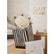 Sally Home Isim Yazılı Özel Kutulu 41'li Krem Gül Buketi - Gelin, Mezuniyet & Sevgiliye Hediye