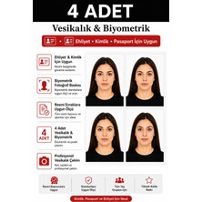 4 Adet Vesikalık & Biyometrik Fotoğraf Baskısı – Ehliyet ve Kimlik Için Uygun