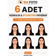 6 Adet 5x6 cm Biyometrik Vesikalık Fotoğraf | Ehliyet ve Kimlik Uyumlu