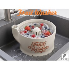Twins Fruit Washer Musluk Tipi Meyve ve Sebze Yıkama Aparatı | Döner Su Akışlı Temizleme Kabı | Mutfak Yardımcısı