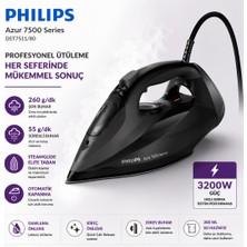 Philips 7500 Serisi Azur Buharlı Ütü, 3200W, 260 G'a Kadar Turbo Şok Buhar,