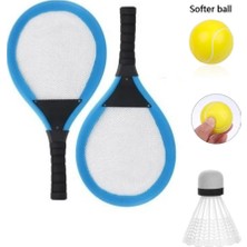 Die Grup Badminton Seti ve Soft Tenis Topu - Rkt-35 - Mavi