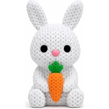Yapı3D 🐰🥕 Örgü Dokulu Dekoratif Tavşan Figürü Havuçlu Modern Masa Süsü Ev Ofis Dekoru