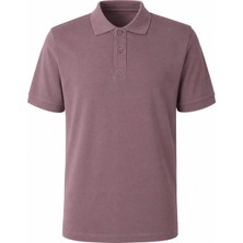 Trender Düz Pike Kahverengi Erkek Polo Yaka T-Shirt 2061