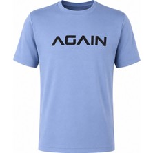 Trender Again Baskı Modal Octavian Buz Mavisi Erkek T-Shirt 226-30