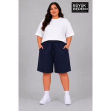 Superlife Süperlife Büyük Beden Kadın Bağcıklı Şort SPR26BSRK592