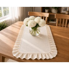 Şah Textile Design Sık Fırfırlı Premıum Keten Runner 40X110