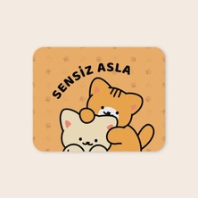 Tabloe Tatlı Kediler Temalı, Sensiz Asla Yazılı Ergonomik Pembe Mouse Pad - 23X19 cm - Kaydırmaz Tabanlı Mousepad