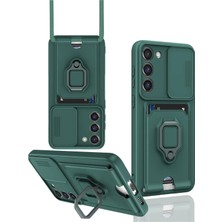 Uravas Store Mey Ithalat®  Samsung Galaxy S24 Plus Kılıf Zuma Kartvizitli Yüzüklü Silikon - Yeşil