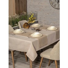 Uravas Store Antique Jasmine Bej Keten Masa Örtüsü