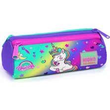 Coral High Lavanta Unicorn Üç Bölmeli Kalem Çantası - Kız