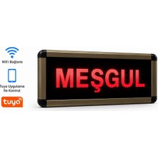 Sanec Wifi Kontrollü Akıllı Meşgul Tabelası (12X30 Cm) - Tuya ve Sesli Asistan Uyumlu (Tuya, Alexa, Google Asistan Destekli)