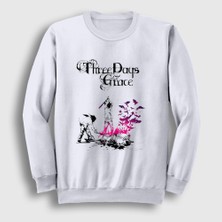 Presmono Unisex Beyaz Life Starts Now Rock Three Days Grace Sweatshirt