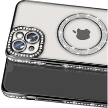 Bezos iPhone 15 Kılıf Joke Simli Magneticsafe Kılıf - Siyah