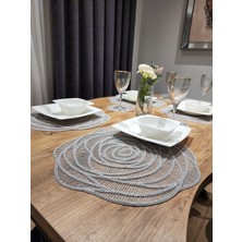Yalıns Home Rose Lüx Amerikan Servis 12 Parça (6 Supla) (6 Bardak Altılığı)Modern Simli