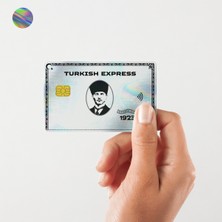 Huggy Craft Turkish Express Diamond Parıltılı Kart Kaplama Hologramlı Sticker Kart Etiketi (Yüksek Kaliteli Baskı)
