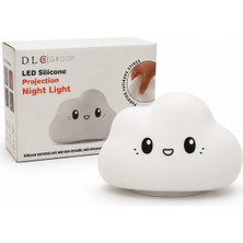 Dlc Group LED Silikon Projeksiyon Gece Lambası GL001R USB Şarjlı Bulut Gece Lambası Yıldız Projeksiyonlu Çocuk ve Bebek Odası Dekoratif Masa Lambası