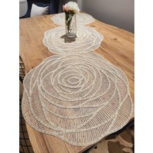 Yalıns Home Rose Lüx Runner Nakış Simli Dekoretif 140X45CM