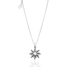 Oya Silver Minimal Karartma Gümüş Güneş Kolyesi 2.1x1.8cm [OYOT390]