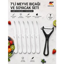 ERHCE Beyaz 6'lı Tırtıklı Meyve Bıçağı ve Sebze Soyacağı 7'li Set Solingen