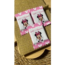Sinek Kupası Tasarım Isme Özel Tasarımlı Minnie Mouse Temalı 18 Adet Doğum Günü Yaş Günü-Hediyelik Çikolata
