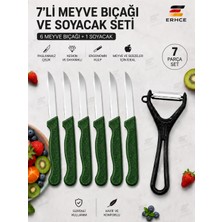 ERHCE Yeşil 6'lı Tırtıklı Meyve Bıçağı ve Sebze Soyacağı 7'li Set Solingen
