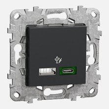 Schneider Electric Schneider 45 W Type A-C Ikili Antrasit Priz