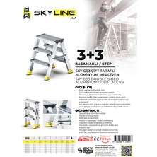 Skyline 3+3 Basamaklı Çift Taraflı Alüminyum Merdiven