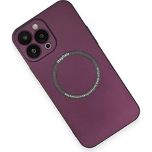 Modamizo Mey Ithalat® iPhone 14 Pro Kılıf Jack Magneticsafe Lens Silikon - Mürdüm