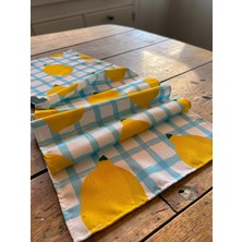 Megi Concept Limon Desenli Masa Runner 40X140 cm Pötikare Akdeniz Temalı Dekoratif Runner
