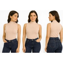 İngegno Body Yarım Balıkçın Yaka Sıfır Kol Viskon Örme Ring Kumaş Body