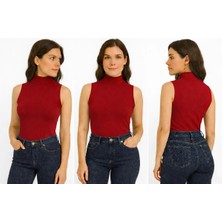 İngegno Body Yarım Balıkçın Yaka Sıfır Kol Viskon Örme Ring Kumaş Body