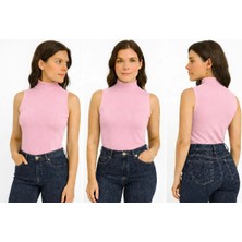 İngegno Body Yarım Balıkçın Yaka Sıfır Kol Viskon Örme Ring Kumaş Body