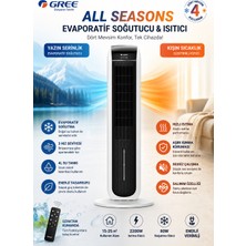 Soğutma + Isıtma, 4 L Su Tankı, Uzaktan Kumanda, Iyonizer, Zamanlayıcı Gree All Seasons Evaporatif Soğutucu Isıtıcı KSWK-04S68RDG
