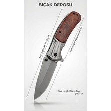 Bıçak Deposu Dulkadir Ahşap-Çelik Katlanabilir Kamp Çakısı Avcı Doğa ve Cep Bıçağı 20 cm