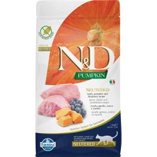 N&D Pumpkin Tahılsız Kuzu Etli & Balkabaklı  & Yaban Mersinli Kısırlaştırılmış Kedi Maması 1.5 Kg