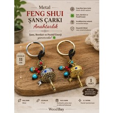WoodBay Metal Feng Shui Şans Çarkı Anahtarlık 11 cm | Döner Dua Çarkı Tasarımlı Dekoratif Anahtarlık | 1 Adet Model Bhr1
