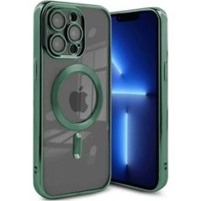 Raftan Topla Iphone 15 Pro Kılıf Kross Magneticsafe Kapak - Koyu Yeşil