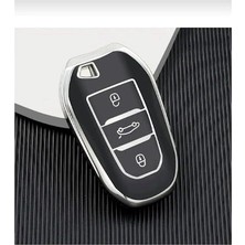 Keyron Peugeot 208 308 508 2008 3008 5008 Rifter Nano Anahtar Koruma Kılıfı Sustasız Siyah Gümüş Renk