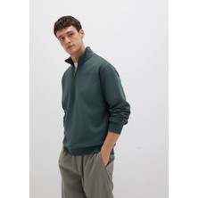 Mavi Yarı Fermuarlı Yeşil Basic Sweatshirt 0S10419-71598
