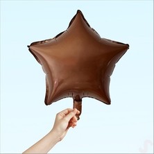 BenimMarifetlerim Kahverengi Yıldız Folyo Banlon 18 Inch 45 cm