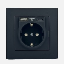 Nilson Rita USB Type-C Priz Siyah
