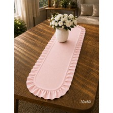 Şah Textile Design Sık Fırfırlı Duck Keten Runner , Konsol Örtüsü 30X80