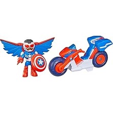 Uravas Store Marvel Iron And His Awesome Friends Captain America: Sam Wilson Super Bike Aksiyon Figürü ve Oyunca